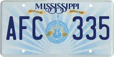 MS license plate AFC335