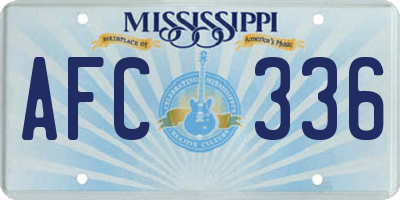 MS license plate AFC336