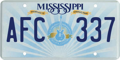 MS license plate AFC337