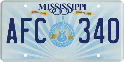 MS license plate AFC340