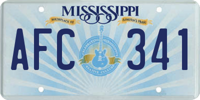 MS license plate AFC341