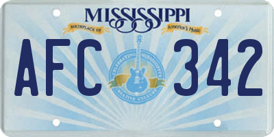 MS license plate AFC342
