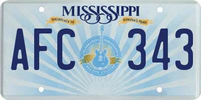 MS license plate AFC343