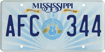 MS license plate AFC344