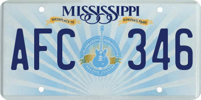 MS license plate AFC346