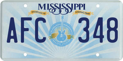 MS license plate AFC348