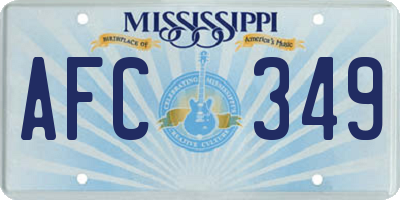 MS license plate AFC349