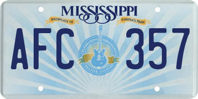 MS license plate AFC357