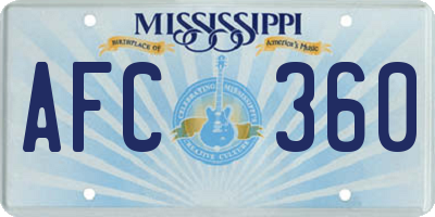 MS license plate AFC360