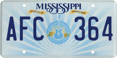 MS license plate AFC364