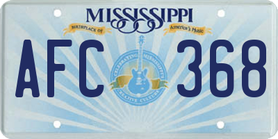 MS license plate AFC368