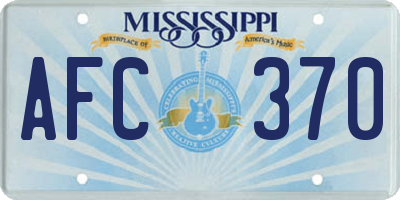 MS license plate AFC370