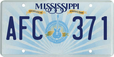 MS license plate AFC371