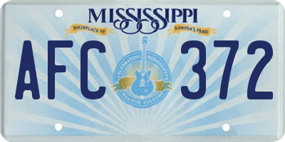 MS license plate AFC372