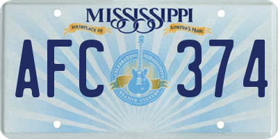 MS license plate AFC374