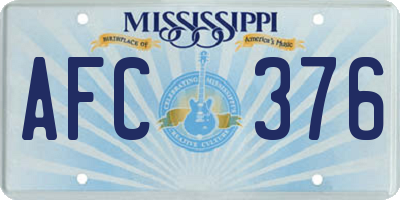 MS license plate AFC376