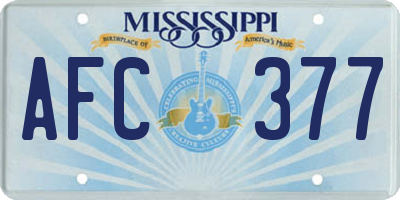 MS license plate AFC377