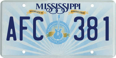 MS license plate AFC381