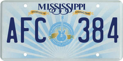 MS license plate AFC384