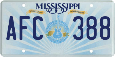 MS license plate AFC388