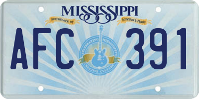 MS license plate AFC391