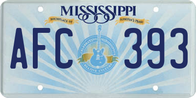 MS license plate AFC393