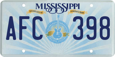 MS license plate AFC398