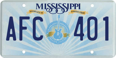 MS license plate AFC401