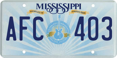 MS license plate AFC403