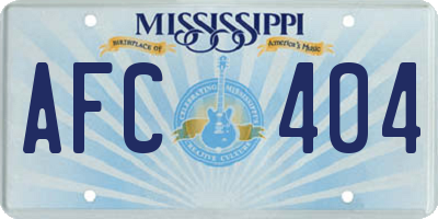 MS license plate AFC404