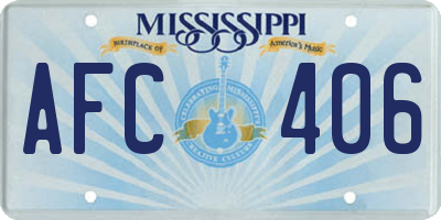 MS license plate AFC406