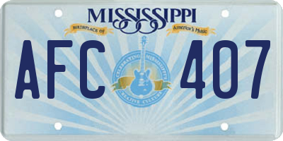MS license plate AFC407