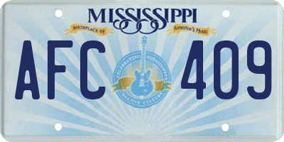 MS license plate AFC409