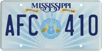 MS license plate AFC410