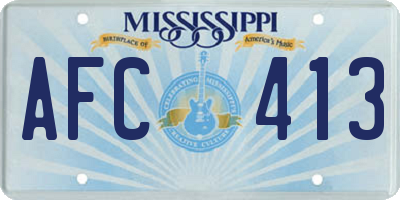 MS license plate AFC413