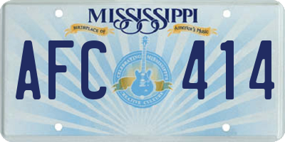 MS license plate AFC414
