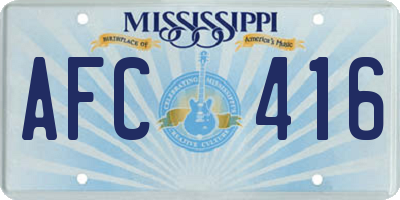 MS license plate AFC416