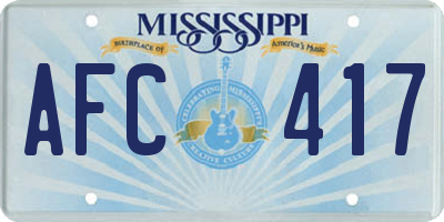 MS license plate AFC417