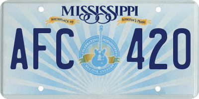 MS license plate AFC420