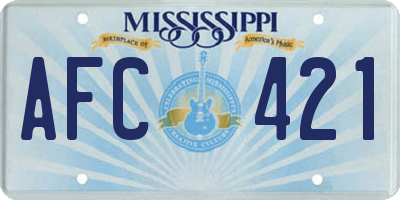 MS license plate AFC421