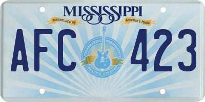 MS license plate AFC423