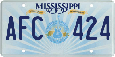 MS license plate AFC424