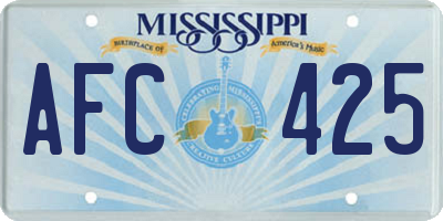 MS license plate AFC425
