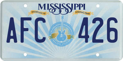 MS license plate AFC426