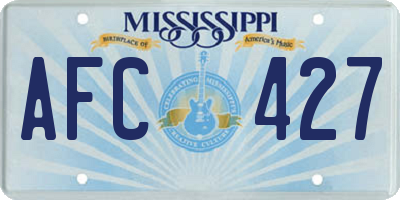 MS license plate AFC427