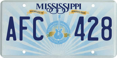 MS license plate AFC428