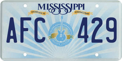 MS license plate AFC429