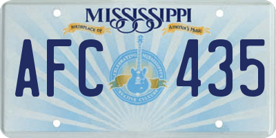 MS license plate AFC435