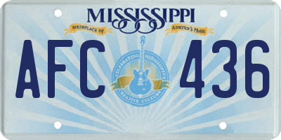 MS license plate AFC436