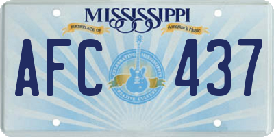 MS license plate AFC437